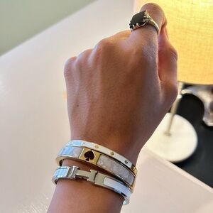 Set of 3 Gold and White Bangle Kate Spade Bracelets